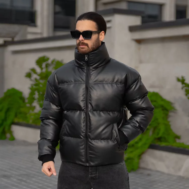 کاپشن مردانه باکسی چرم کد 28552