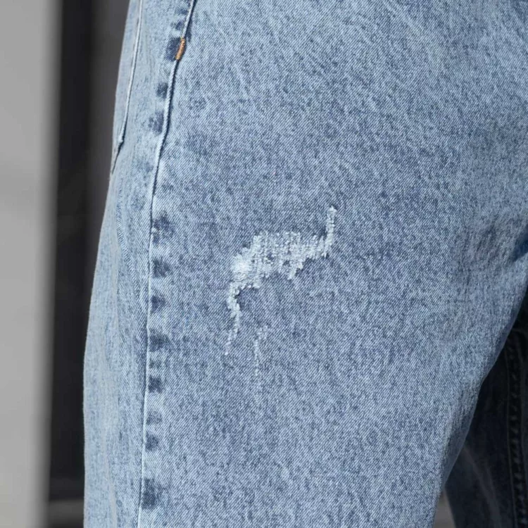 شلوار جین مردانه نیم بگ آبی کد 28582