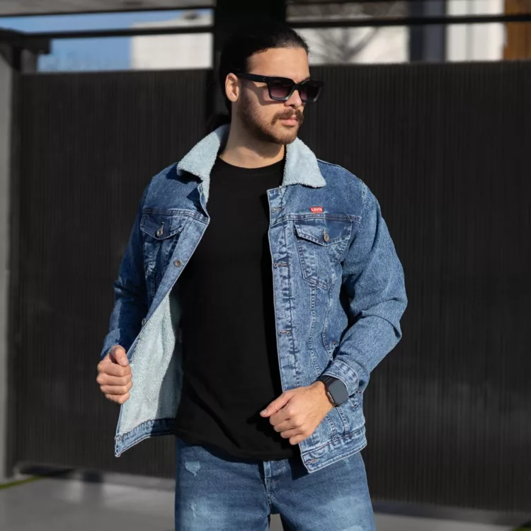 کت جین مردانه آبی کد 28588