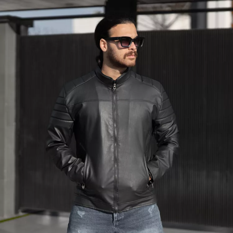 کاپشن چرم مردانه کد 28584