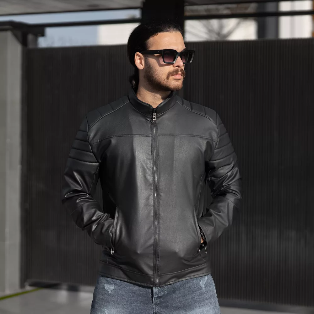 کاپشن چرم مردانه کد 28584