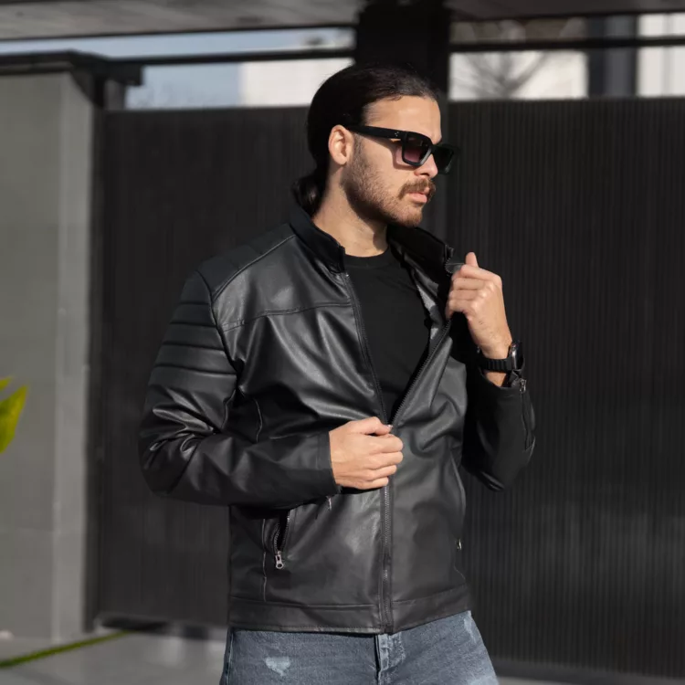 کاپشن چرم مردانه کد 28584