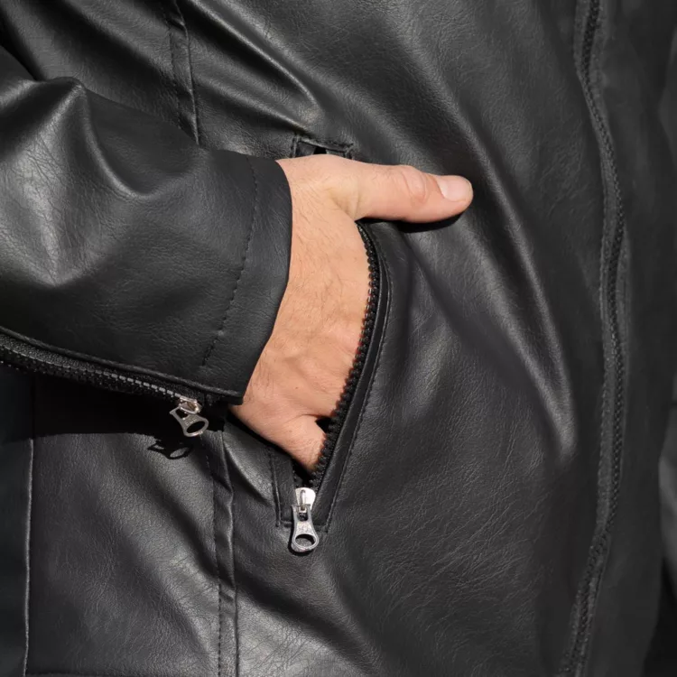 کاپشن چرم مردانه کد 28584