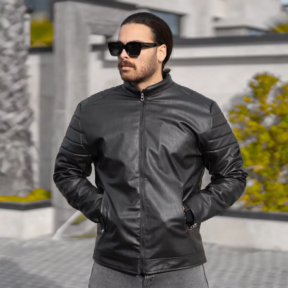 کاپشن چرم مردانه قواره بزرگ کد 28591