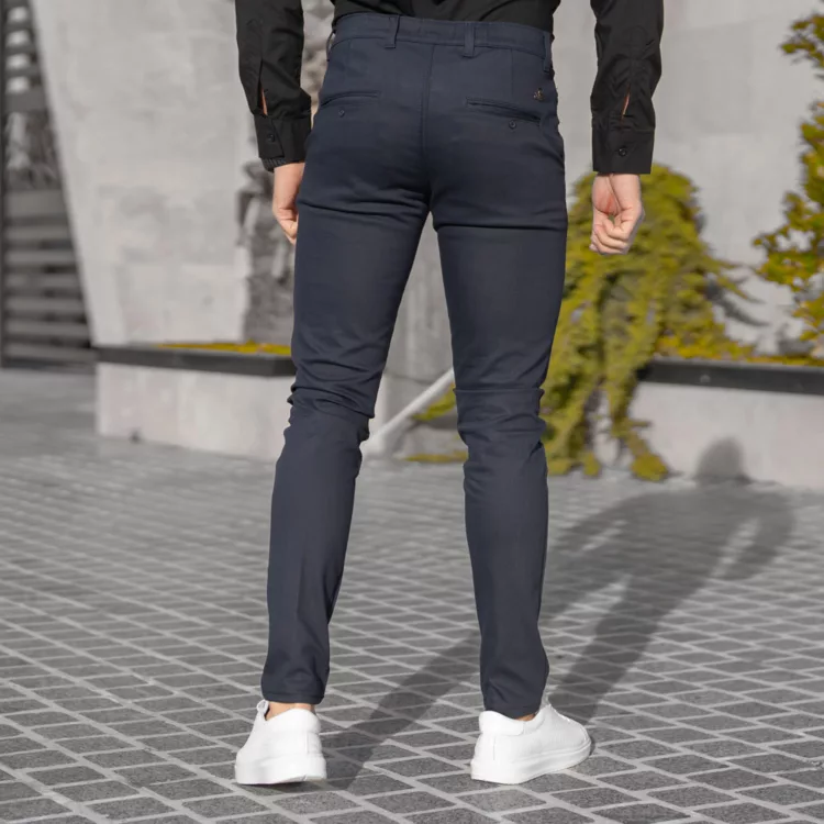 شلوار کتان مردانه پولو سرمه ای کد 28595