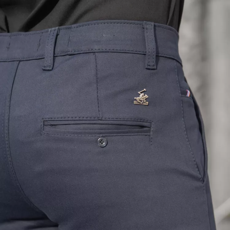 شلوار کتان مردانه پولو سرمه ای کد 28595