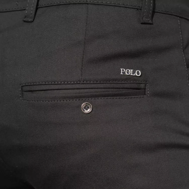 شلوار کتان مردانه پولو مشکی کد 28596