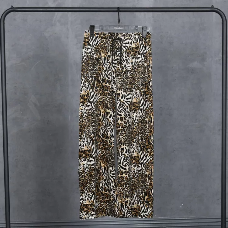 شلوار راحتی دخترانه پلنگی کد 28457