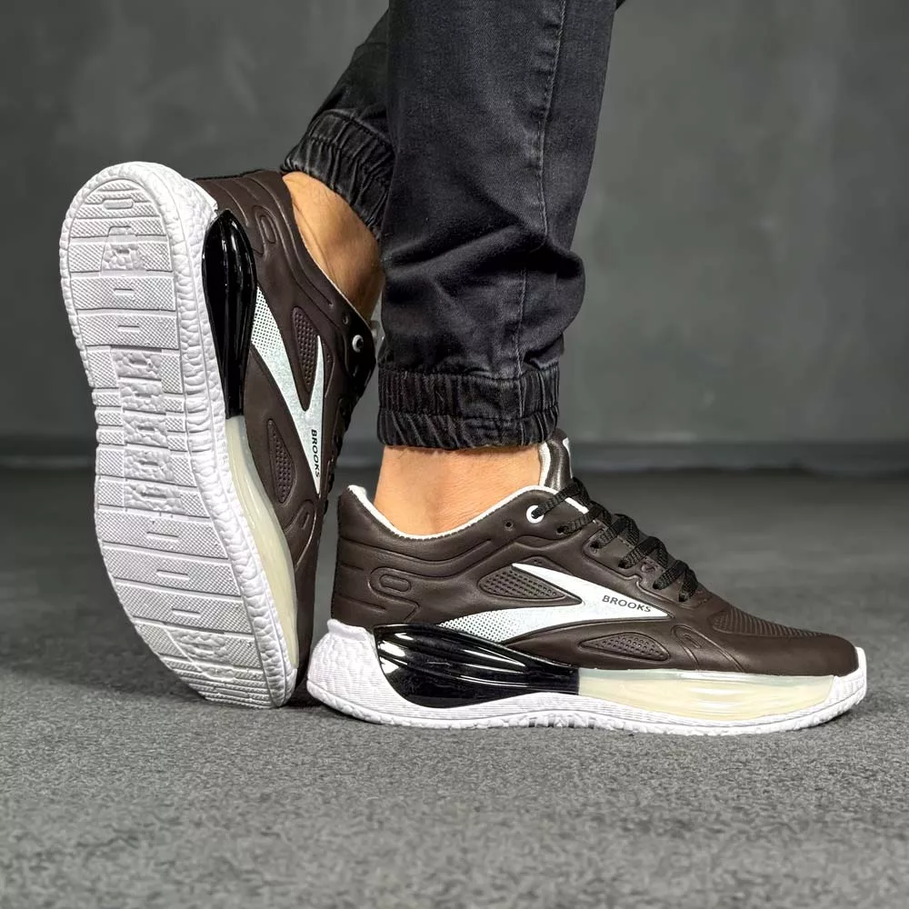 کتانی مردانه بروکس قهوه ای کد 28602