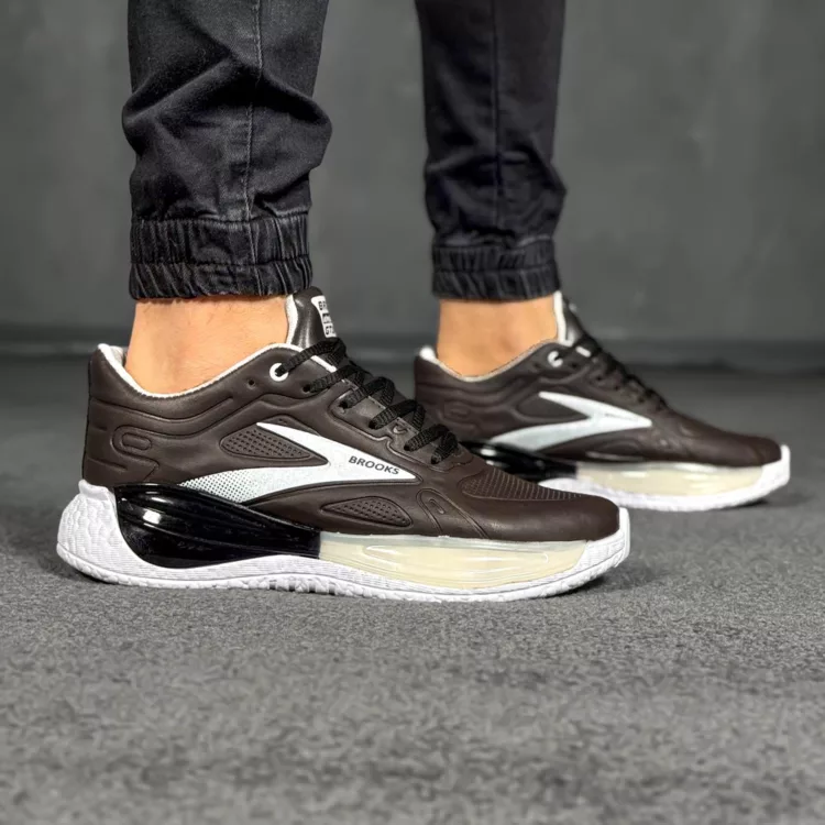 کتانی مردانه بروکس قهوه ای کد 28602