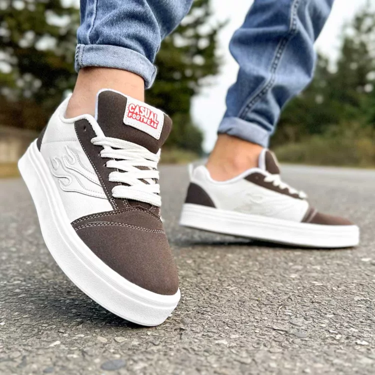 کتانی مردانه ونس قهوه ای کد 28275