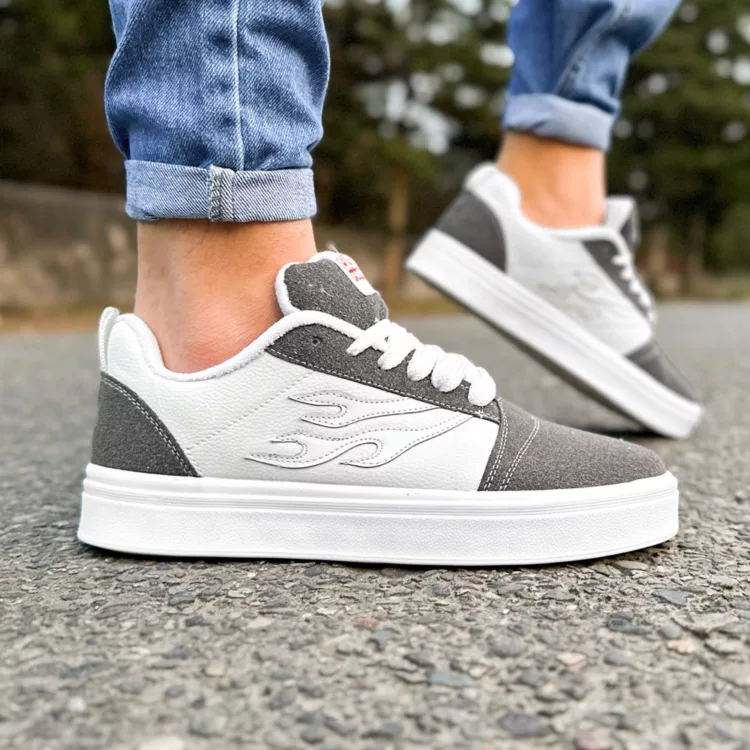 کتانی مردانه ونس خاکستری کد 28276