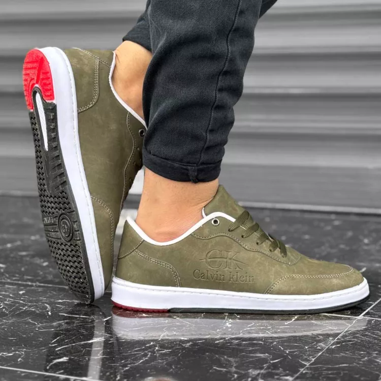 کتانی مردانه کلوین کلین زیتونی کد 28124