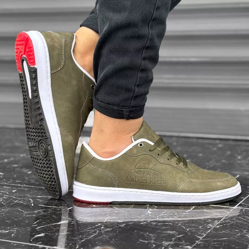 کتانی مردانه کلوین کلین زیتونی کد 28124