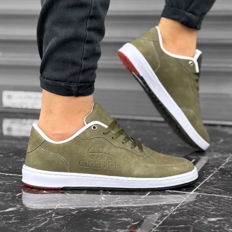 کتانی مردانه کلوین کلین زیتونی کد 28124