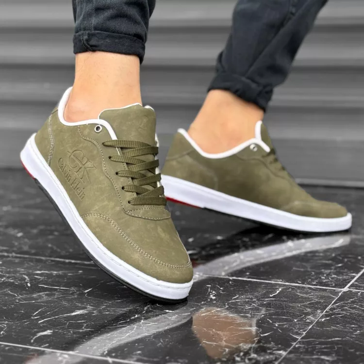 کتانی مردانه کلوین کلین زیتونی کد 28124