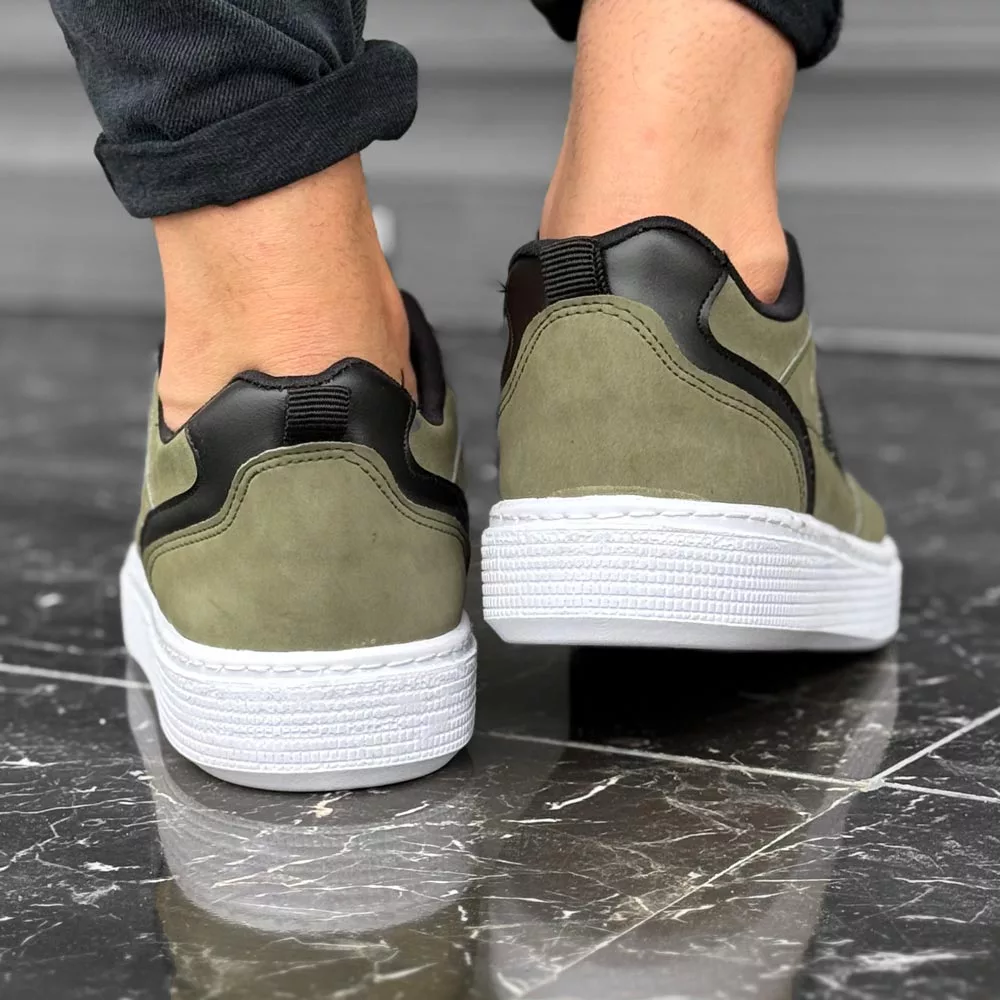 کتانی مردانه کلود فوم زیتونی کد 25286