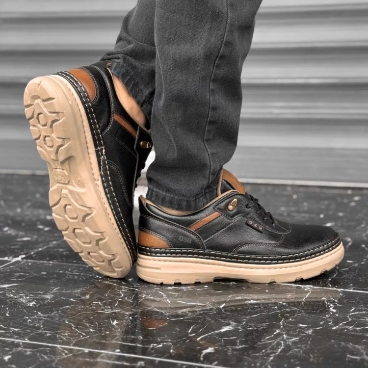 کفش کتانی مردانه مشکی کد 28209