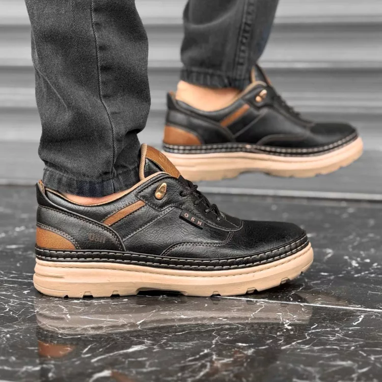 کفش کتانی مردانه مشکی کد 28209