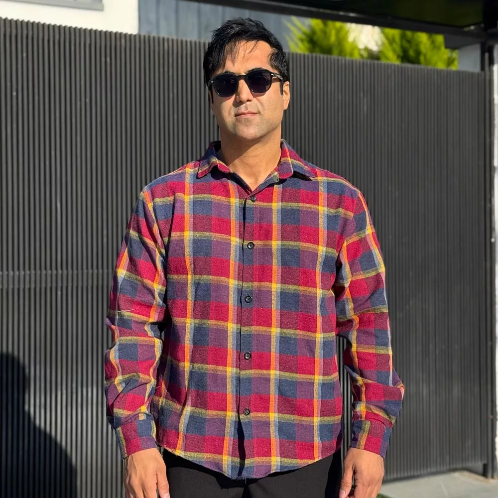 پیراهن مردانه پشمی چهار خونه کد 28452