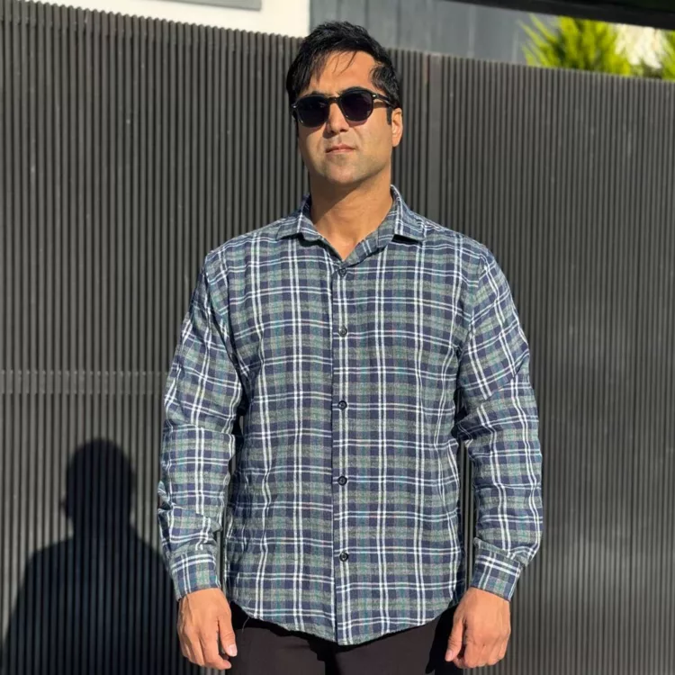 پیراهن مردانه پشمی چهار خونه کد 28451