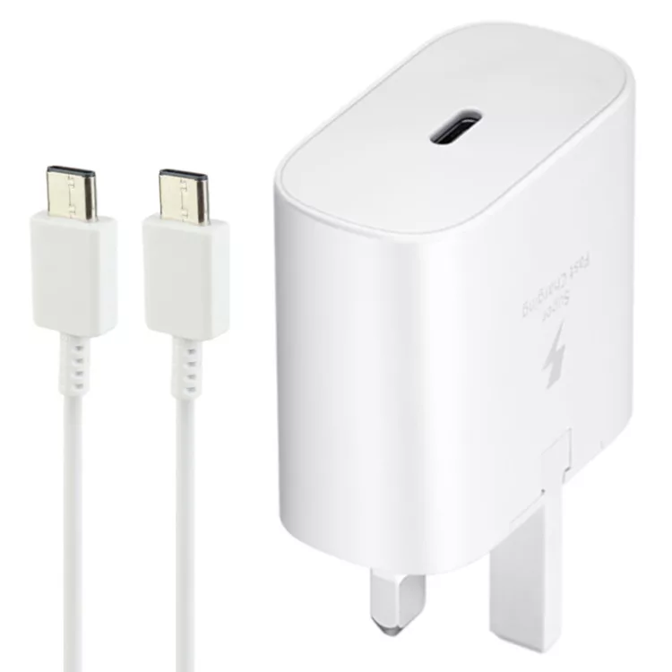 شارژر 25 وات سامسونگ اورجینال + کابل تایپ سی مدل EP-TA800 PD 3A