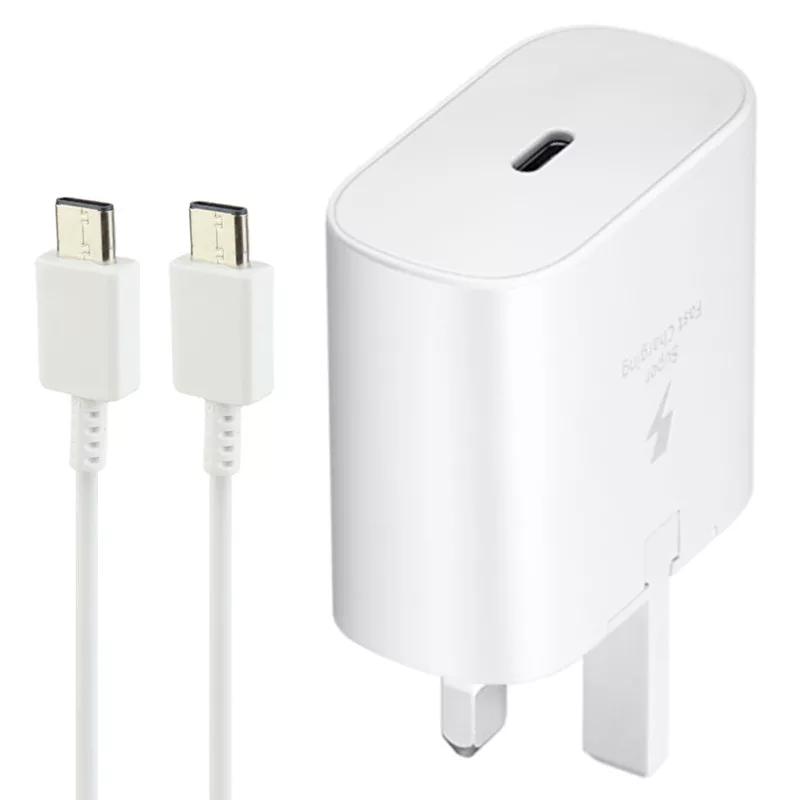 شارژر 25 وات سامسونگ اصلی + کابل تایپ سی مدل EP-TA800 PD 3A