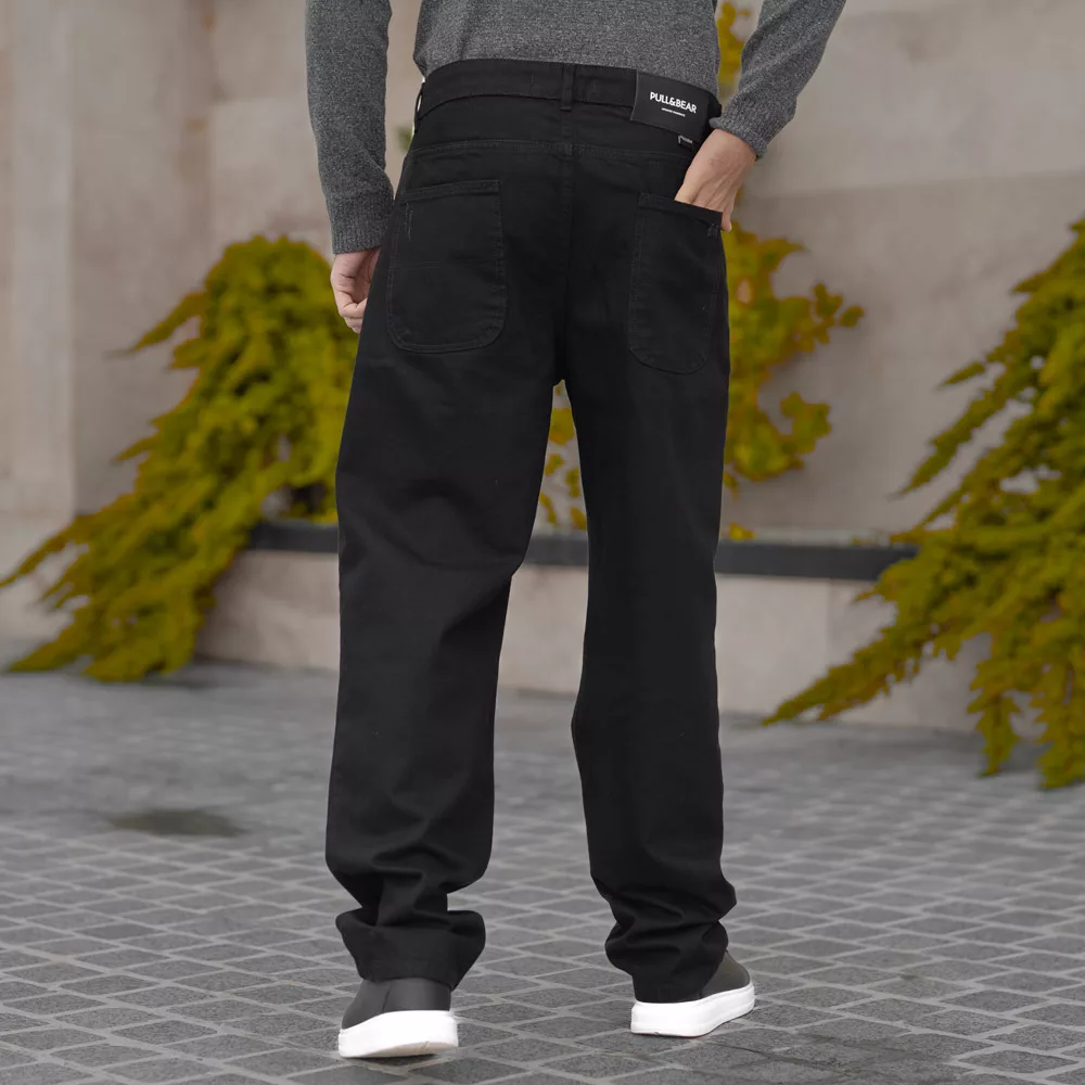 شلوار جین مردانه بگ مشکی کد 28620