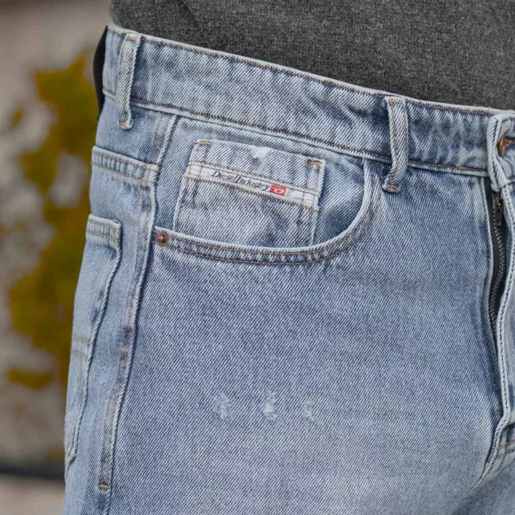 شلوار جین مردانه بگ آبی روشن کد 28622