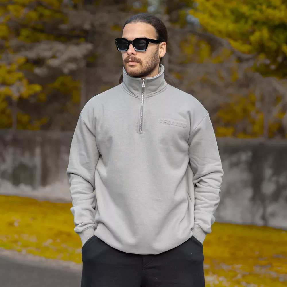 تیشرت دورس نیم زیپ مردانه کد 28621