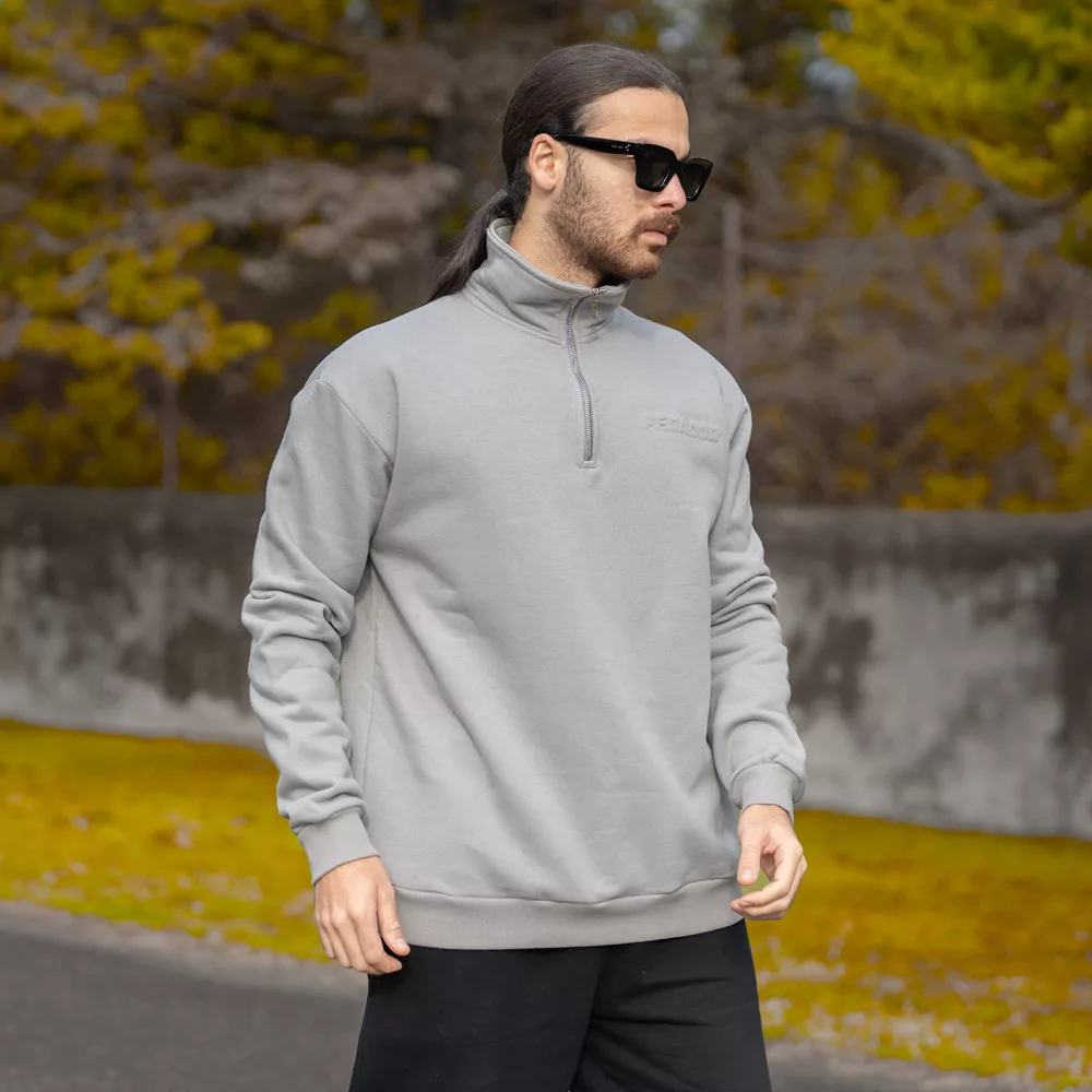 تیشرت دورس نیم زیپ مردانه کد 28621