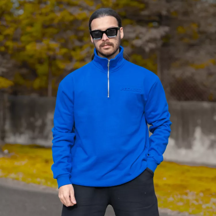 تیشرت دورس نیم زیپ مردانه کد 28621