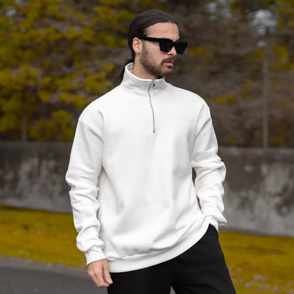 تیشرت دورس نیم زیپ مردانه کد 28621