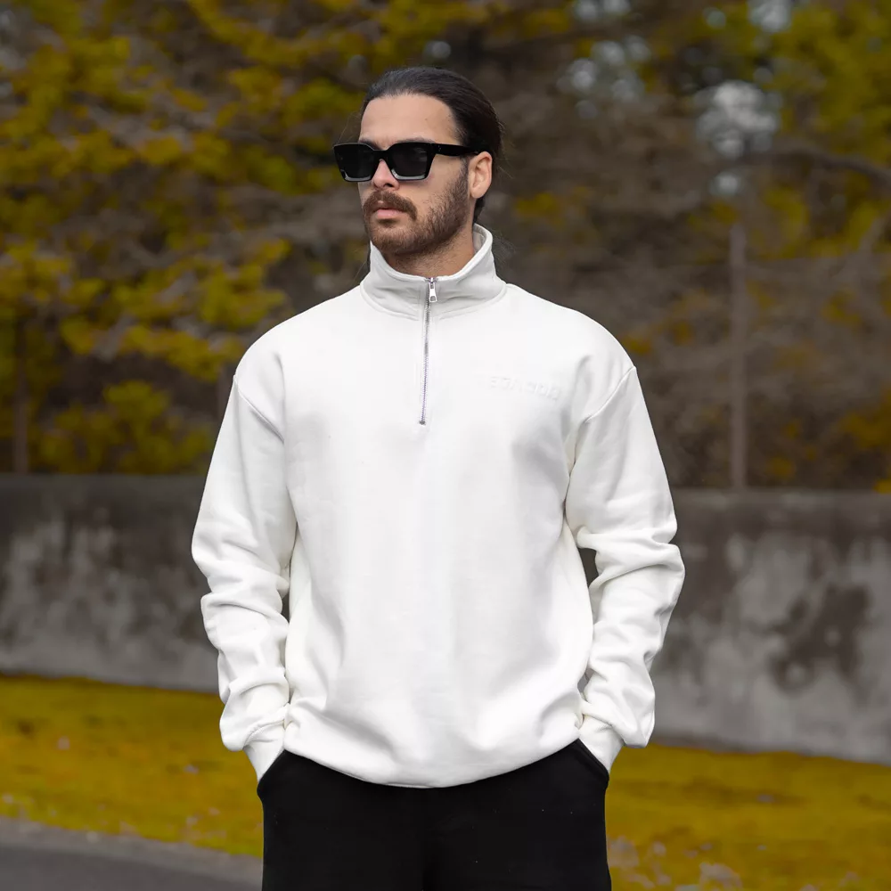 تیشرت دورس نیم زیپ مردانه کد 28621