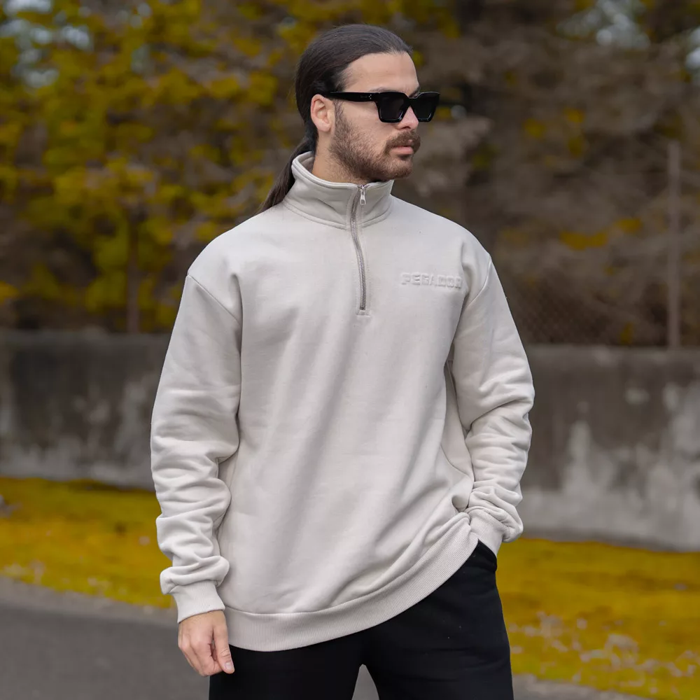 تیشرت دورس نیم زیپ مردانه کد 28621