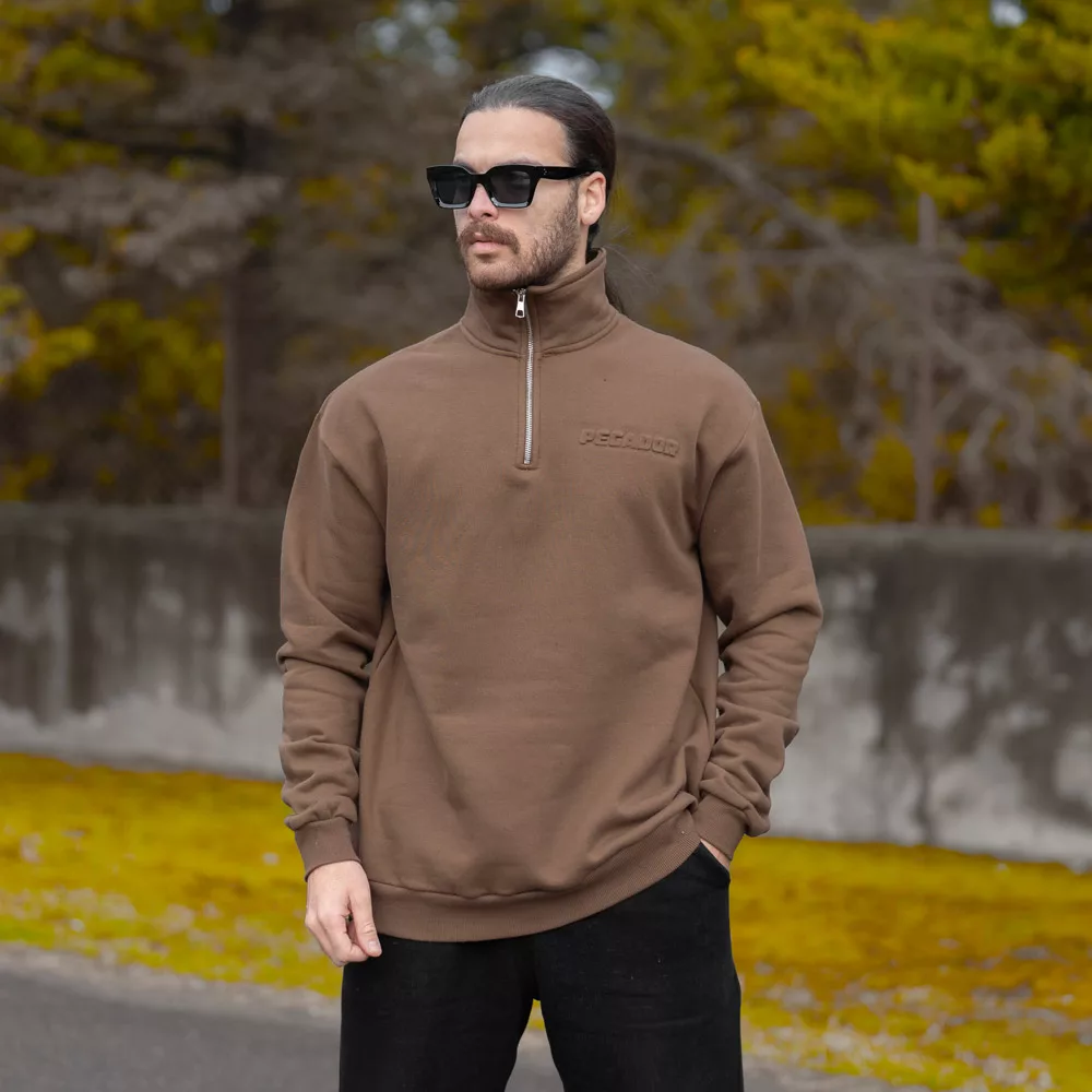 تیشرت دورس نیم زیپ مردانه کد 28621