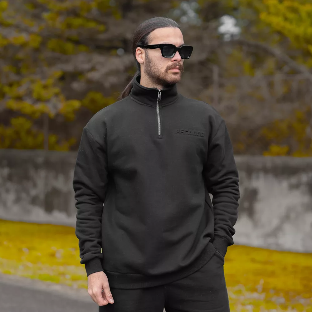 تیشرت دورس نیم زیپ مردانه کد 28621