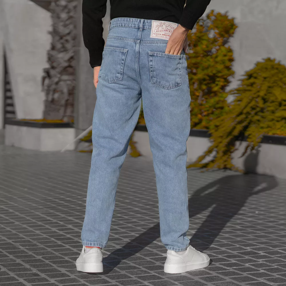 شلوار جین مردانه مام آبی روشن کد 28624