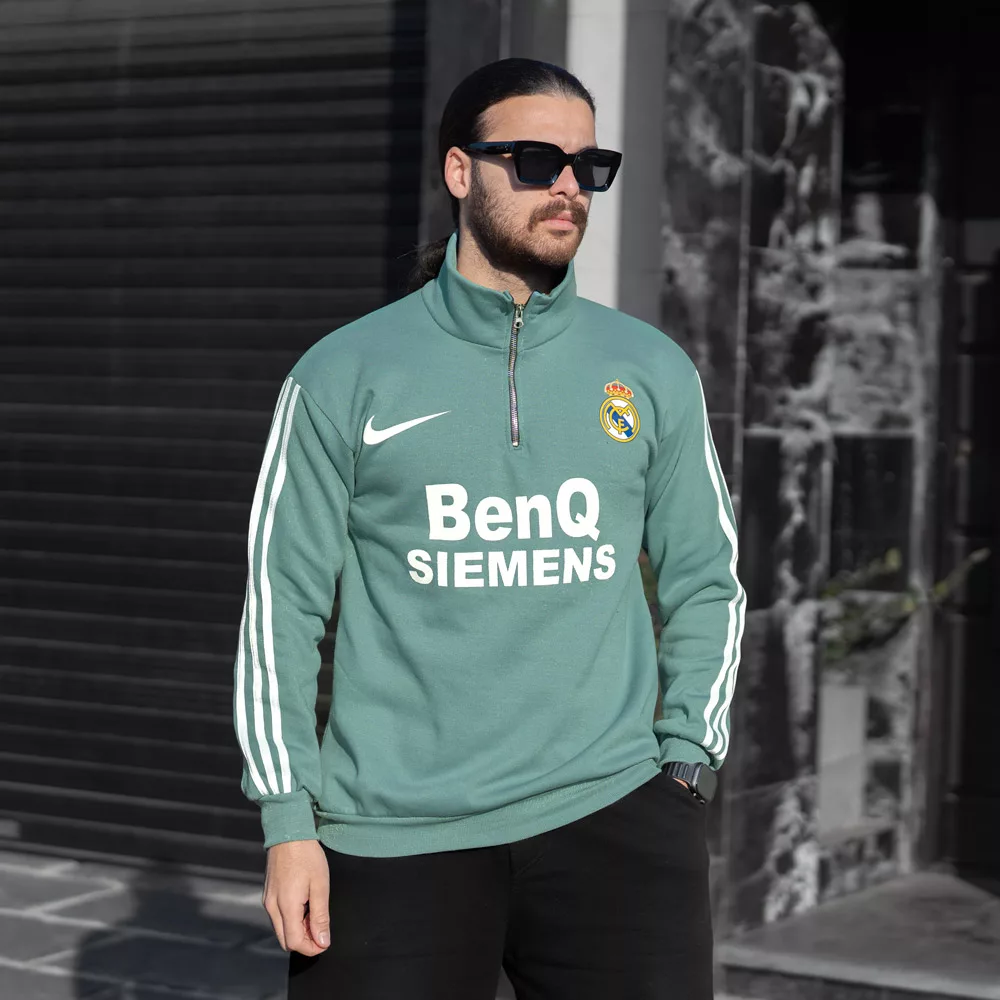 تیشرت نیم زیپ مردانه رئال مادرید کد 28632