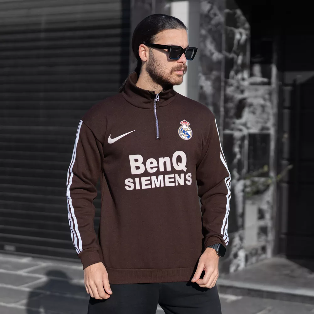 تیشرت نیم زیپ مردانه رئال مادرید کد 28632