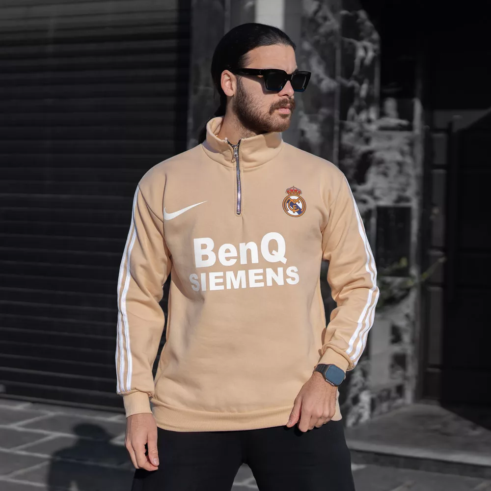 تیشرت نیم زیپ مردانه رئال مادرید کد 28632