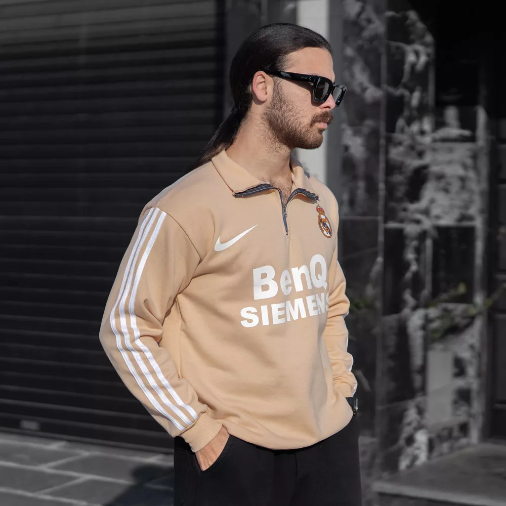 تیشرت نیم زیپ مردانه رئال مادرید کد 28632