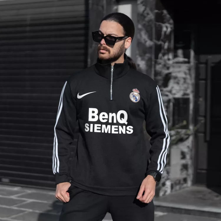 تیشرت نیم زیپ مردانه رئال مادرید کد 28632