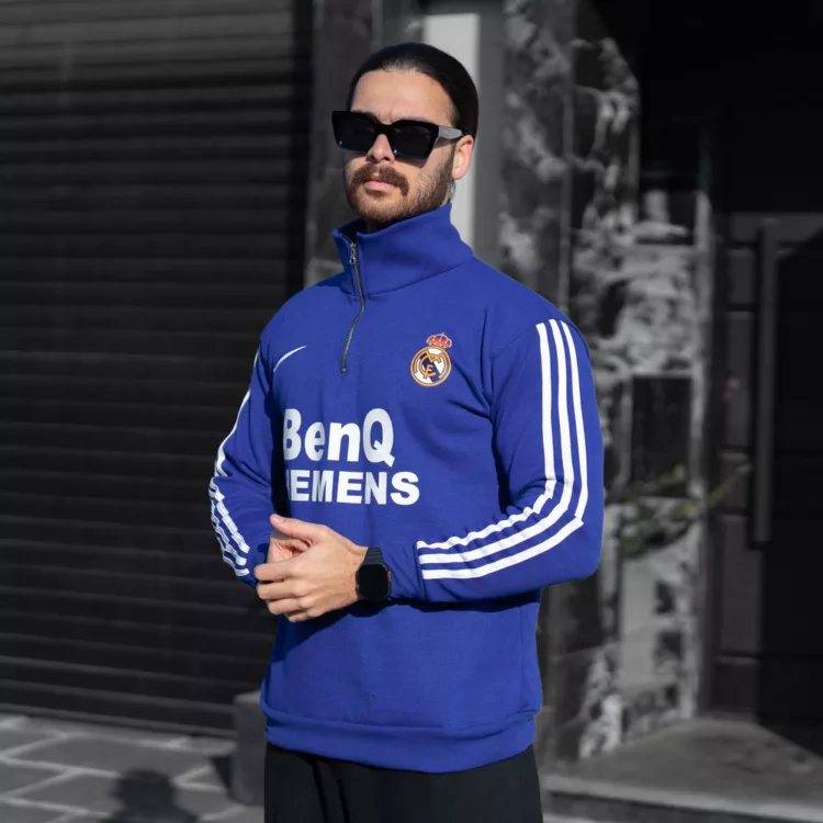 تیشرت نیم زیپ مردانه رئال مادرید کد 28632