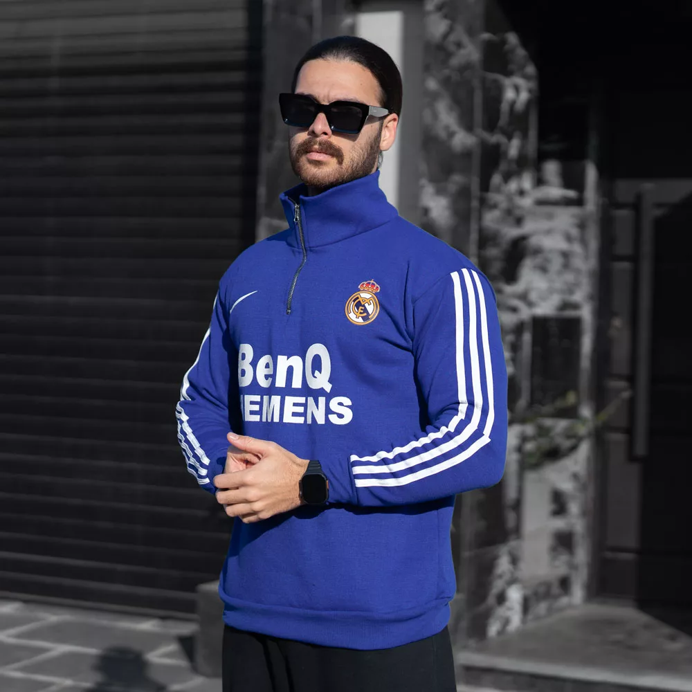 تیشرت نیم زیپ مردانه رئال مادرید کد 28632