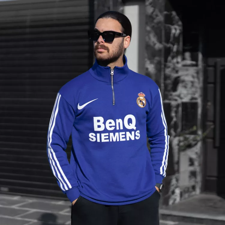تیشرت نیم زیپ مردانه رئال مادرید کد 28632