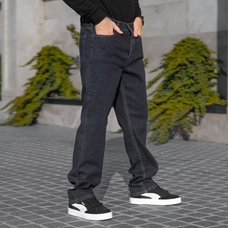 شلوار جین مردانه سایز بزرگ سرمه ای سیر کد 28696
