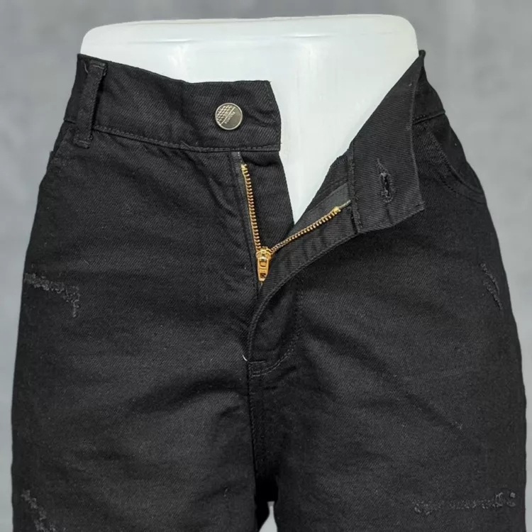 شلوار جین دخترانه بگ مشکی کد 28611