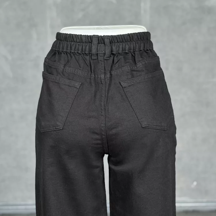 شلوار جین دخترانه بگ مشکی کد 28611