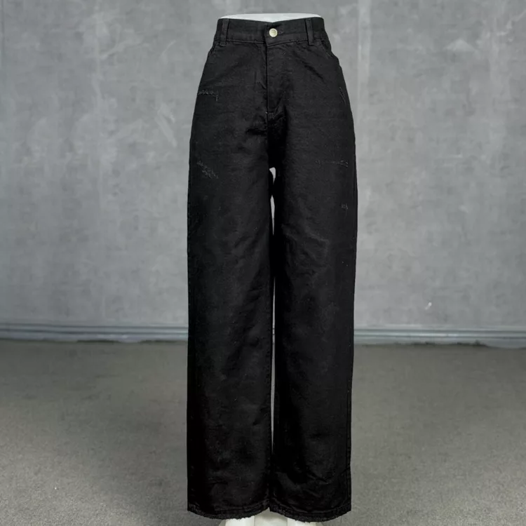 شلوار جین دخترانه بگ مشکی کد 28611